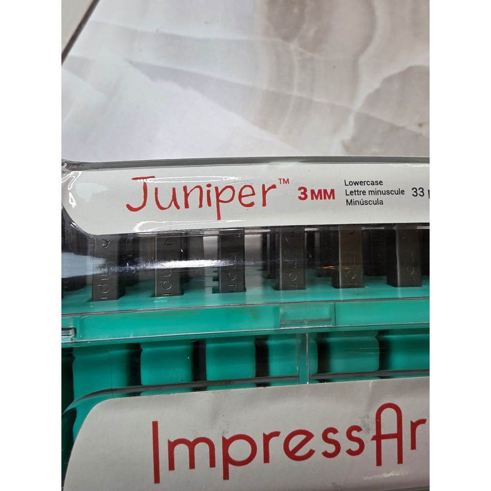 ImpressArt Juniper 3mm Lowercase Metal Stamp Set 33pc Jewelry SC1320AM-3mm-M K2 - Picture 14 of 16